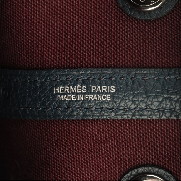 HERMES Toile Negonda Garden Party 30 TPM Prune Bleu de Prusse. - Picture 9 of 10